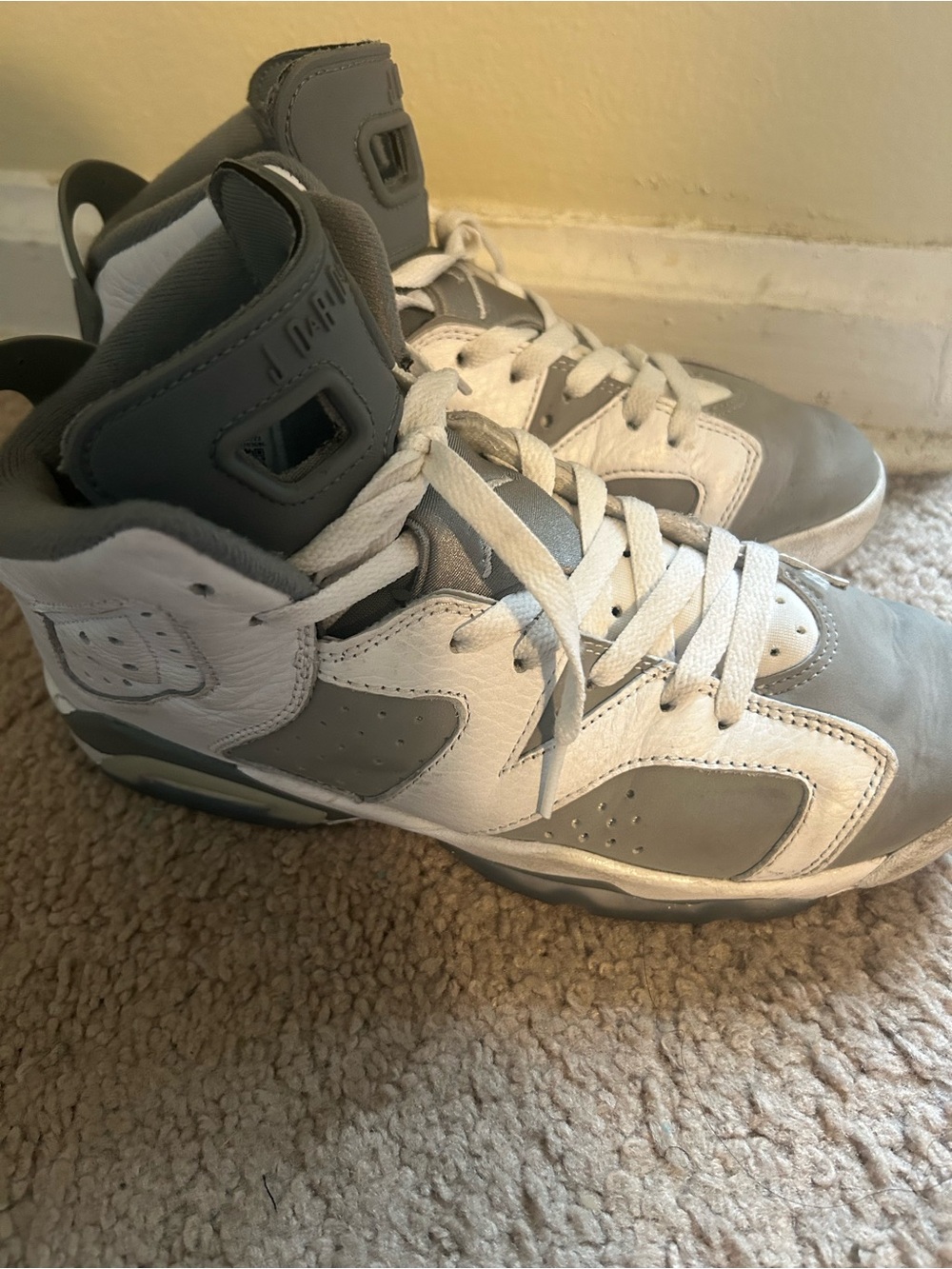 Jordan 6 grade school White and Gray High-Top Sneakers